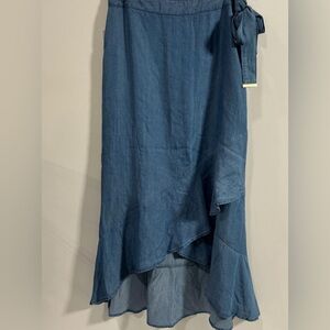 NWT. Michael Kors, small, High-Low Chambray Blue Skirt